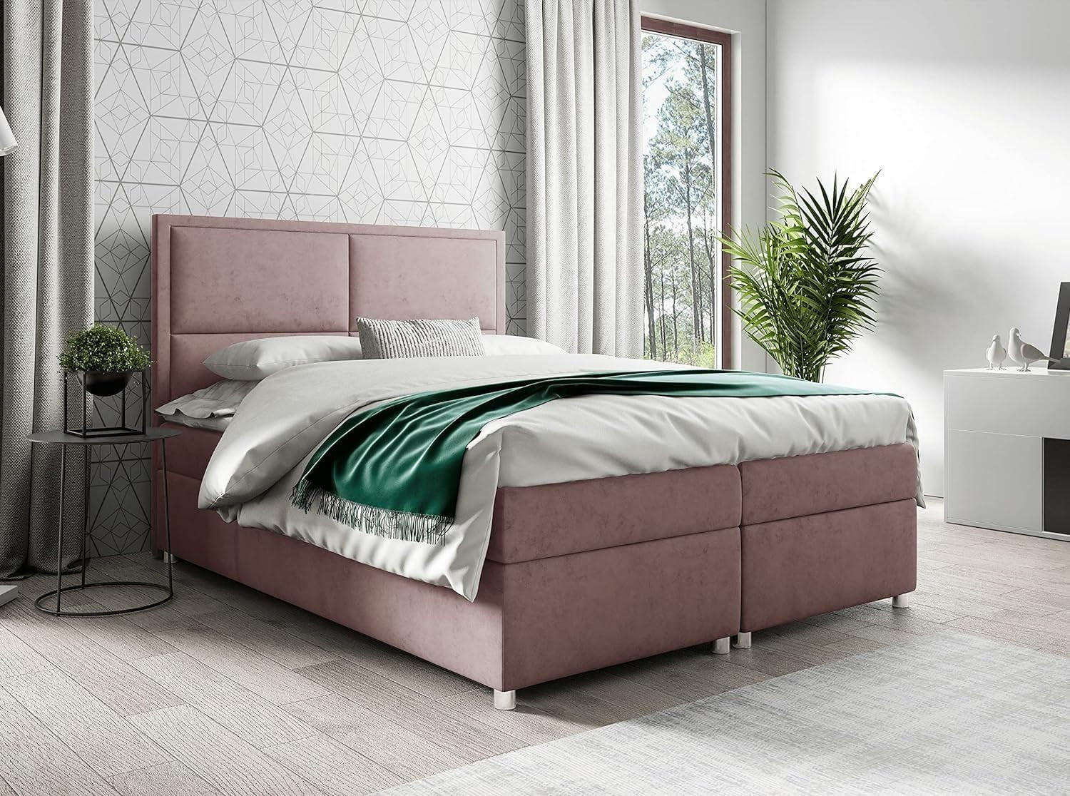 BOXBETT mit Bettkasten Trinity K-11 Bonellfederkern inkl. Topper - Grün, Holz/Holzwerkstoff (200/200cm) - Best For Home