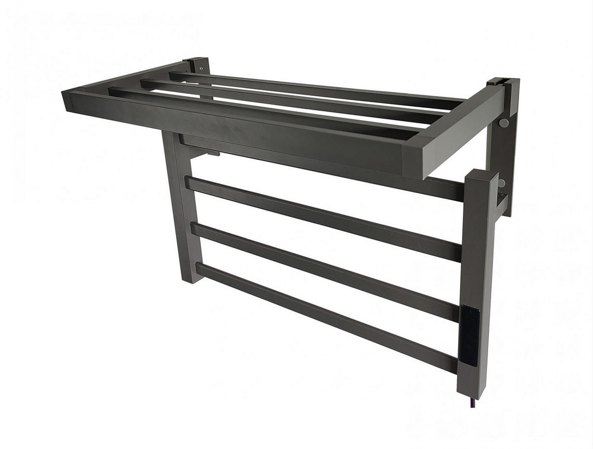 HANDTUCHTROCKNER Grau mit Elektrosystem und Wandhalterung 55 W - Grau, Metall (57/39/27cm) - Purline