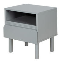 NACHTKOMMODE - Teilmassivholz - Grau, Holzwerkstoff/Metall (48/55/40cm) - home24
