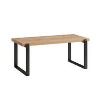COUCHTISCH Halifax Eiche rustikal 110 x 56 cm mit Metallrahmen - Wildeiche/Schwarz, Holzwerkstoff (56/110/46cm) - Vicco
