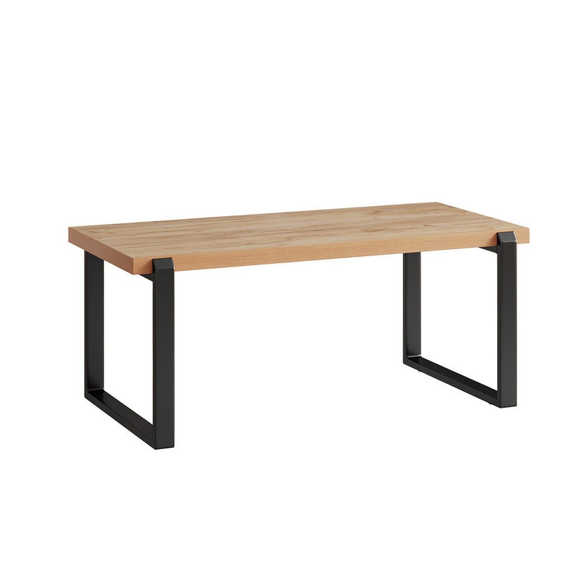 COUCHTISCH Halifax Eiche rustikal 110 x 56 cm mit Metallrahmen - Wildeiche/Schwarz, Holzwerkstoff (56/110/46cm) - Vicco
