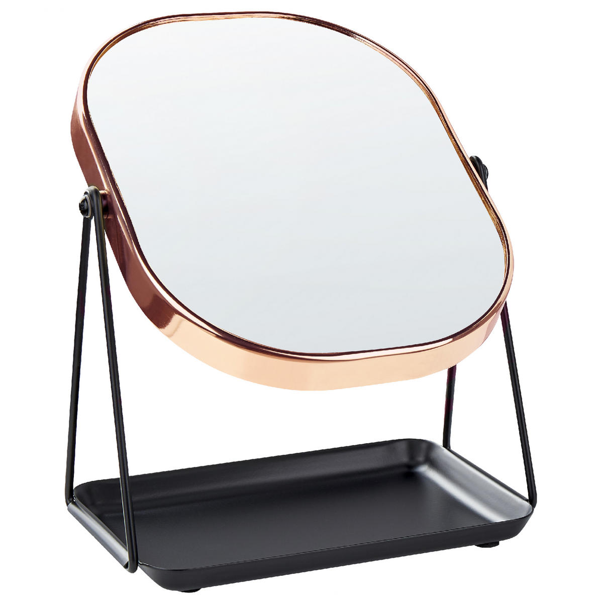 KOSMETIKSPIEGEL 20/22 cm roségold Correze - Roségold/Schwarz, Metall (15/31/24cm) - Beliani