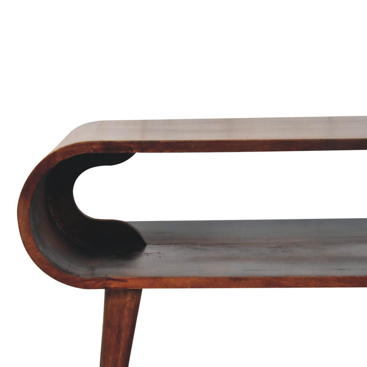 COUCHTISCH California Walnuss-Finish, 1 Regal, Dunkelbraun - Dunkelbraun, Mangoholz/Holz (80/50/44cm) - Artisan Furniture