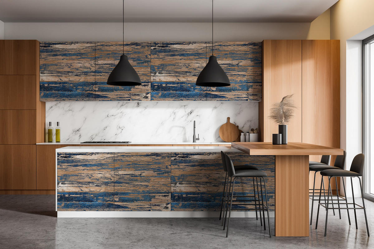 MÖBLAUFKLEBER 100x50 cm braun - Türkis/Braun, Kunststoff (100/50/0.1cm) - Wallfluent