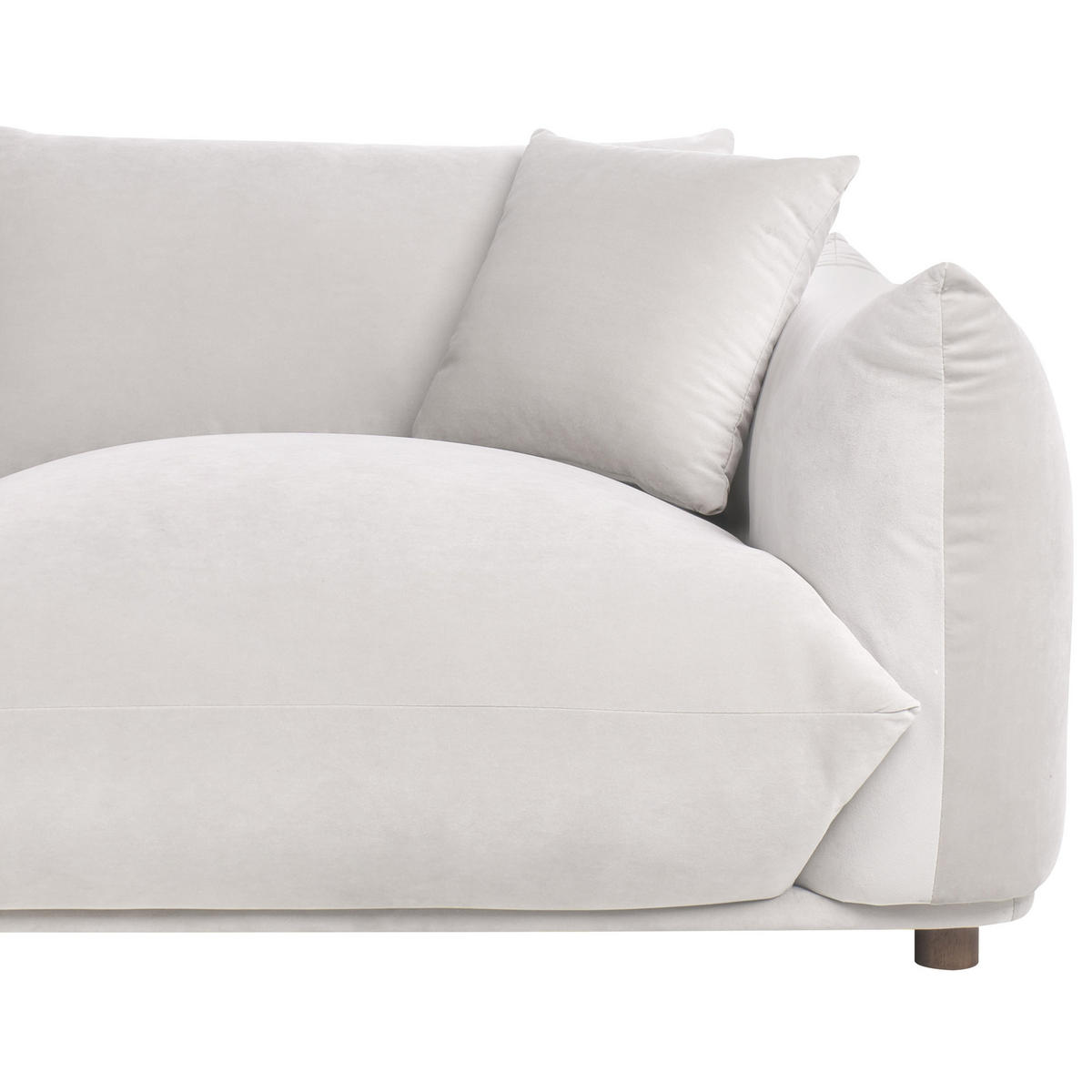 POHOVKA 3-místná Sametová látka Taupe Luvos - šedohnědá, textil (220/75/104cm) - Beliani