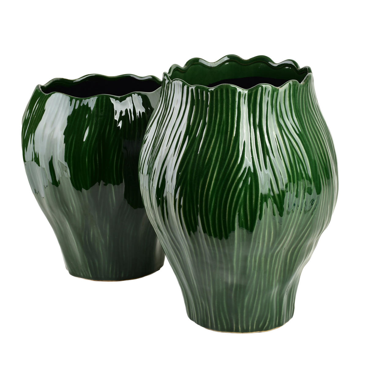 VASE Manon Dunkelgrün Keramik - Grün, Keramik (31cm) - Mondex