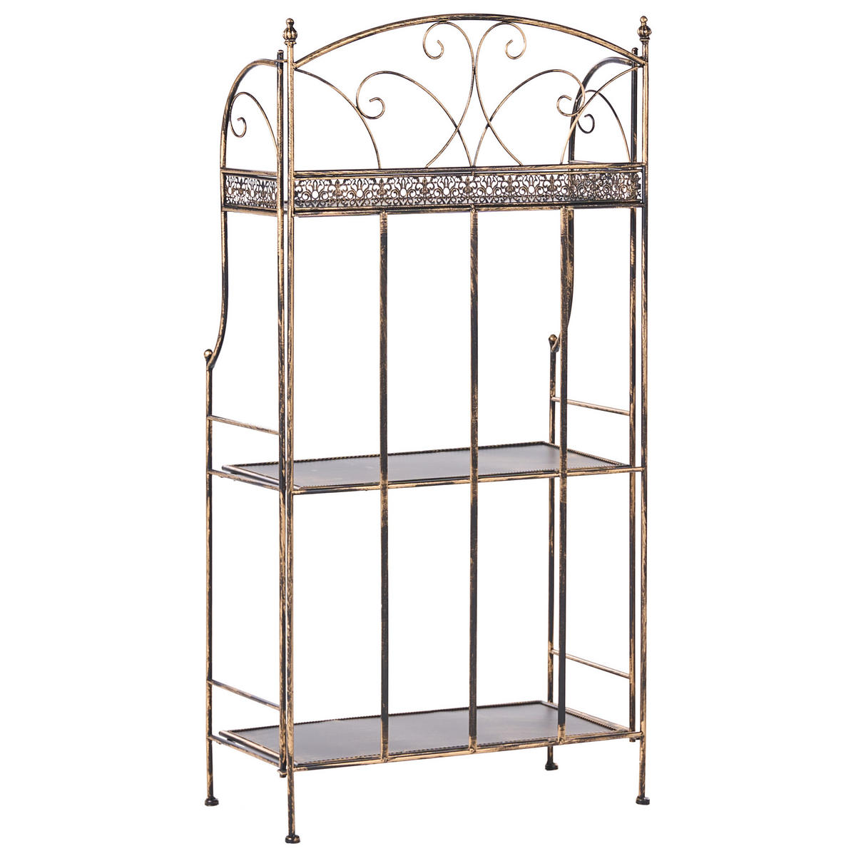 REGAL 60/30 cm Schwarz Villadose - Schwarz, Metall (60/117/30cm) - Beliani