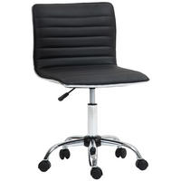 BÜROSTUHL mit Rückenlehne, höhenverstellbar Drehstuhl mit Rollen Schwarz - Schwarz, Kunststoff (52/90/48cm) - HOMCOM