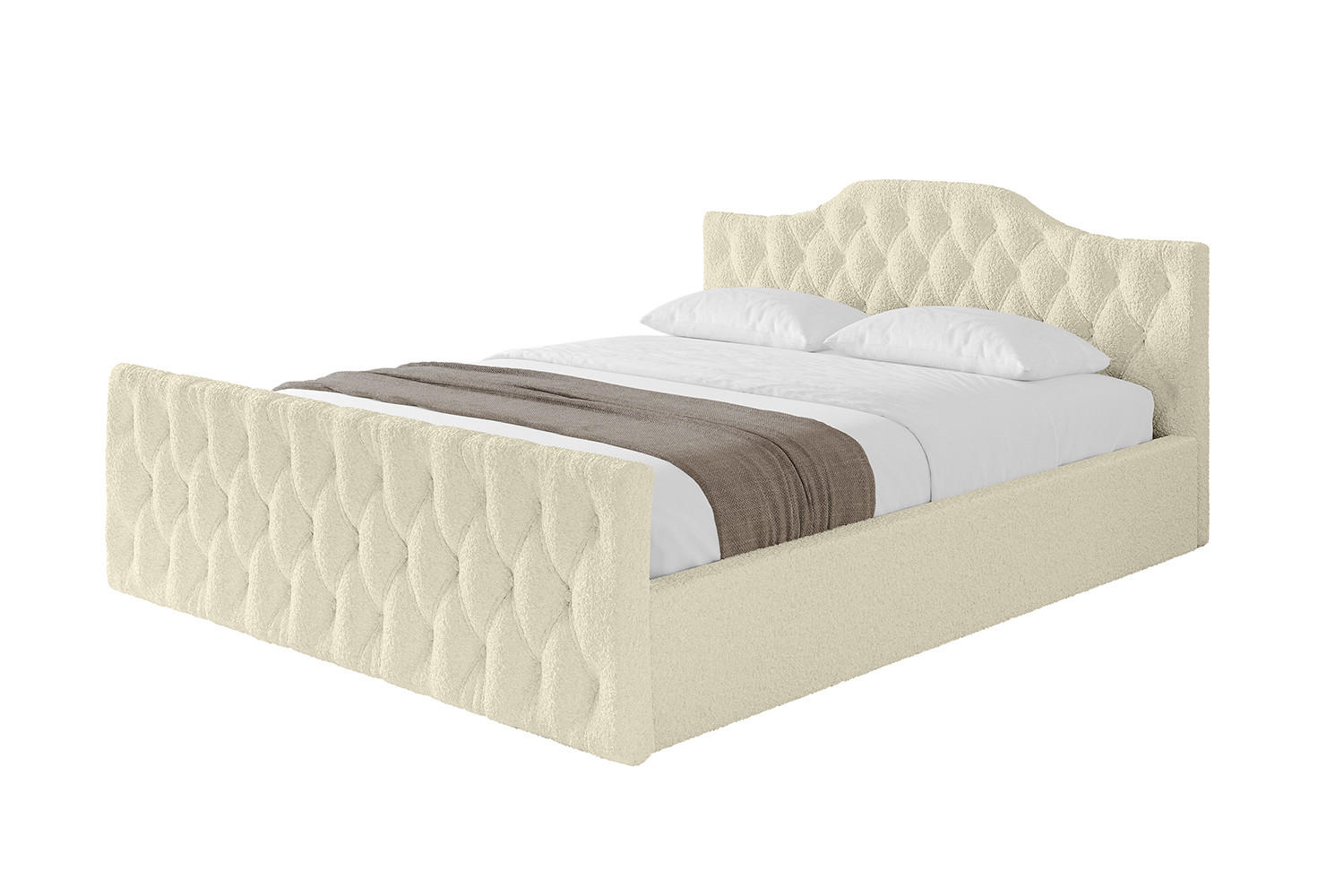 POLSTERBETT mit Bettkasten, Fußteil und Lattenrost, Boxbett ohne Matratze - FALIO-Z-V1 120x200 Beige - Taupe, Holzwerkstoff/Textil (120/200cm) - ALTDECOR