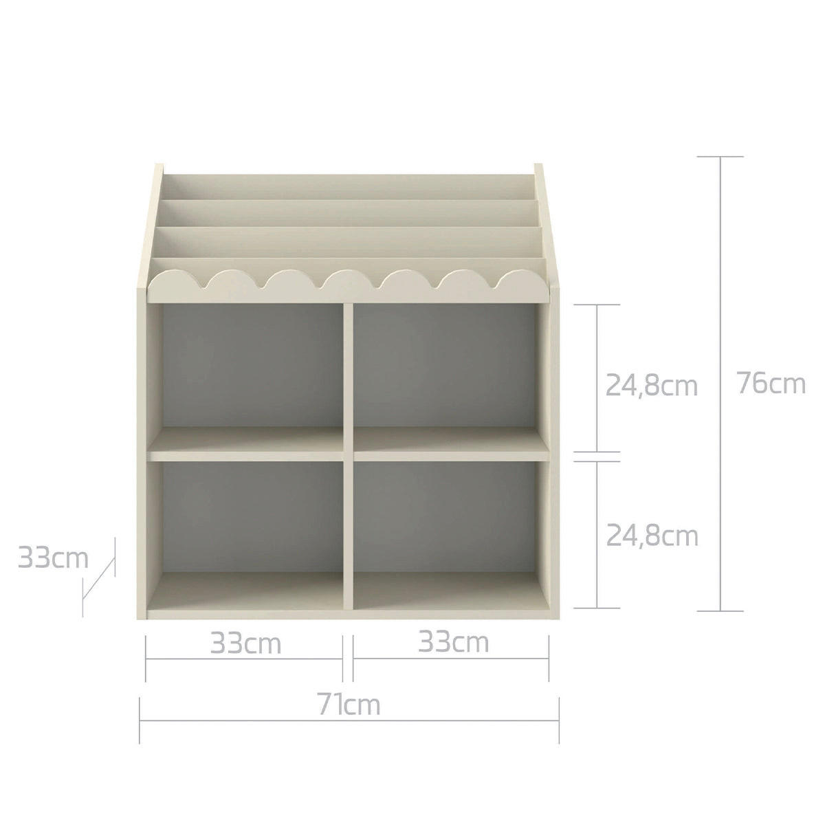 BÜCHERREGAL Book Nook Beige - Beige, Holzwerkstoff (71/76/33cm) - Petits-meubles