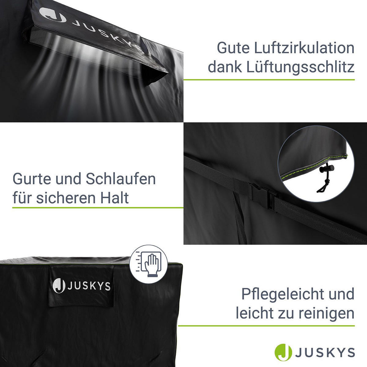 GARTENMÖBELABDECKUNG CoverSafe Pro schwarz - Schwarz, Kunststoff (140/75/220cm) - Juskys