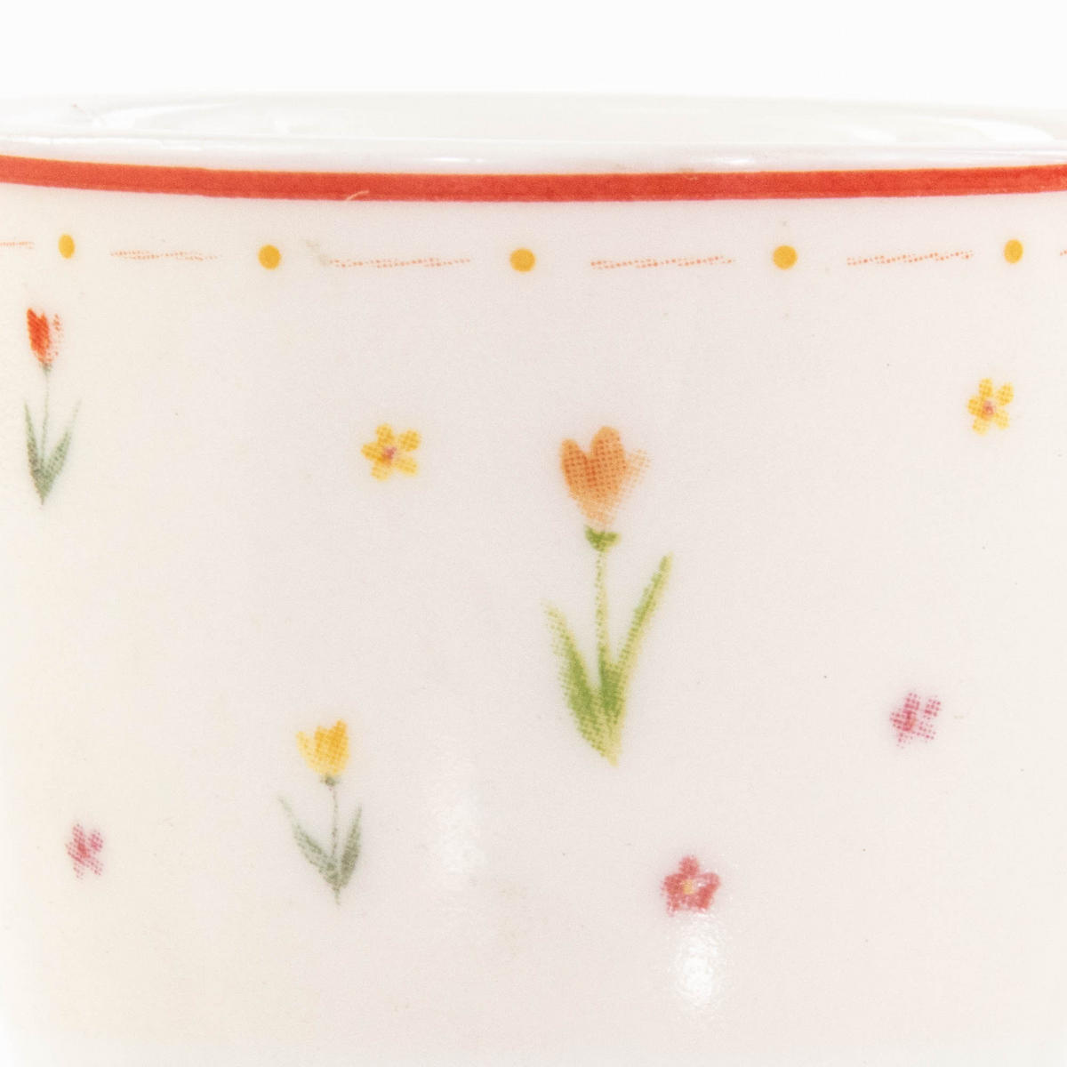 EIERBECHER Blümi Ø 5 cm - Rot/Weiß, Keramik (5/7/5cm) - Boltze Home