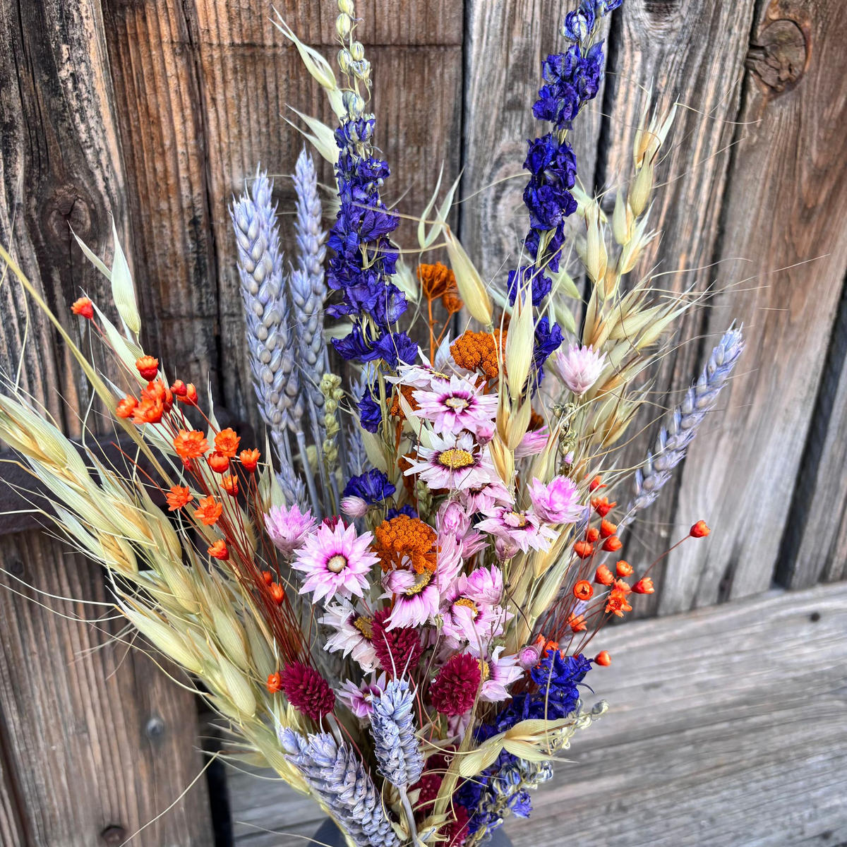 ALPENGLÜHEN - Natürlicher Trockenblumenstrauß in lila orange - 50 cm - Lila, Naturmaterialien (50cm) - Lykke & You
