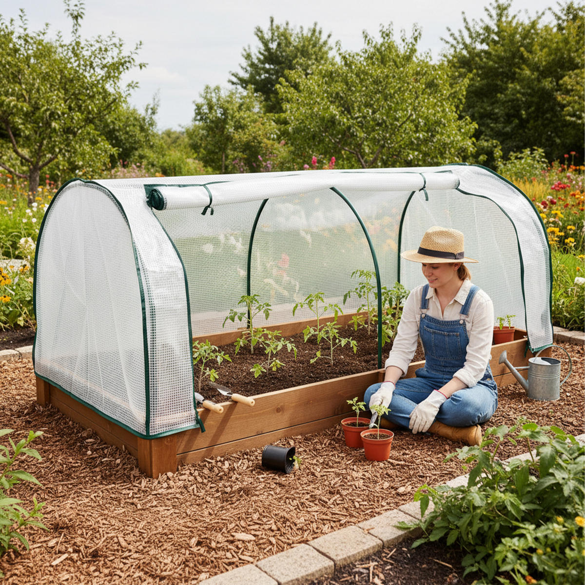 FRÜHBEET - Transparent, Kunststoff/Metall (200/80/100cm) - Relaxdays