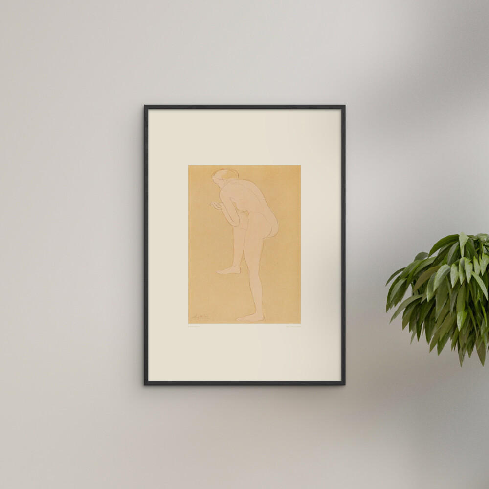 POSTER mit Rahmen Arch Atelier - Auguste Rodin - Schwarz/Orange, Holz/Papier (70/100cm) - Poster&Frame