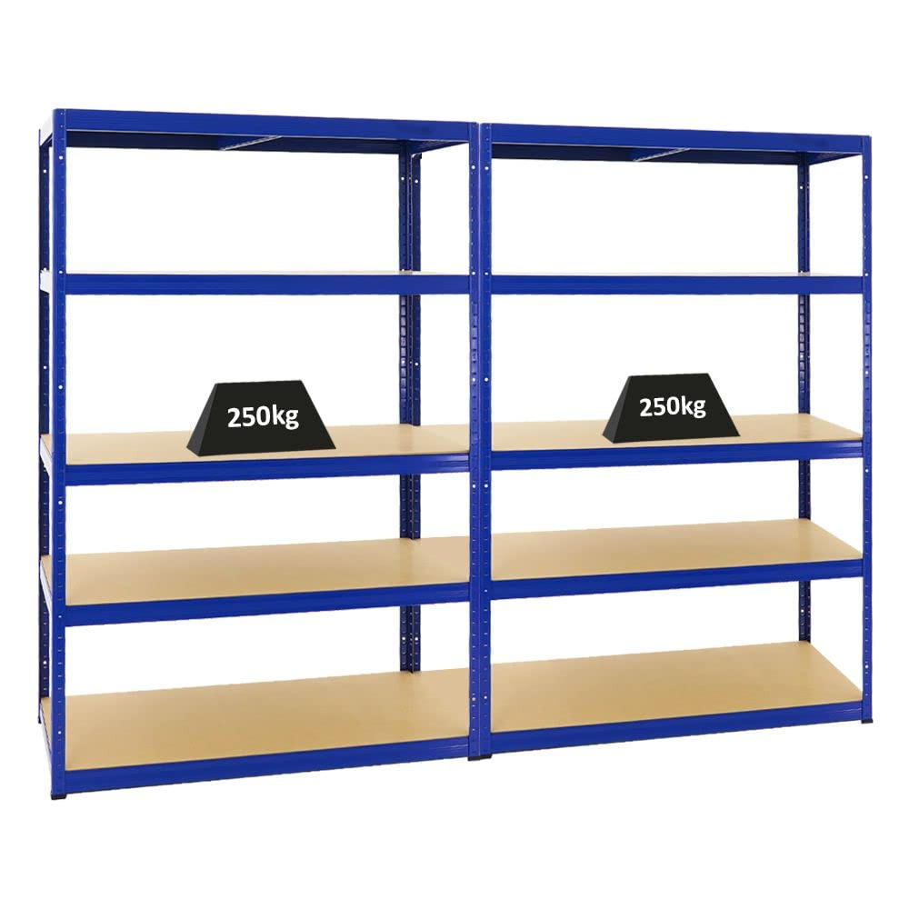SCHWERLASTREGAL Big Elephant M 2er-Set mit 2x 180x120x60 cm Fachlast 250 kg Blau - Blau, Metall (240/180/60cm) - PROREGAL