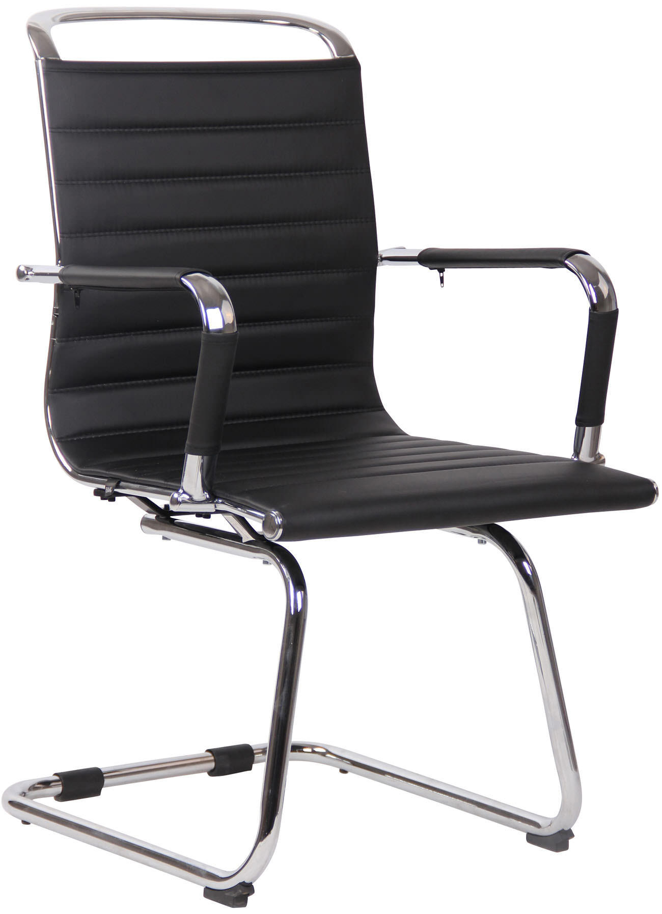 SCHWINGSTUHL Lederlook schwarz - Chromfarben/Schwarz, Textil/Metall (57/96/60cm) - CLP