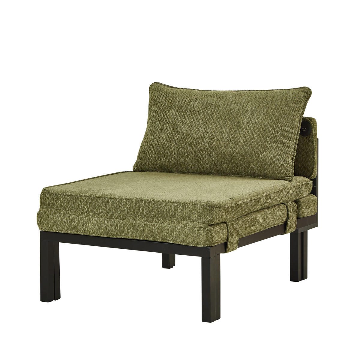 SCHLAFSOFA DE-35087 mit USB-Ladeanschluss Grün - Grün, Holz (82/79/176cm) - ComfortXL