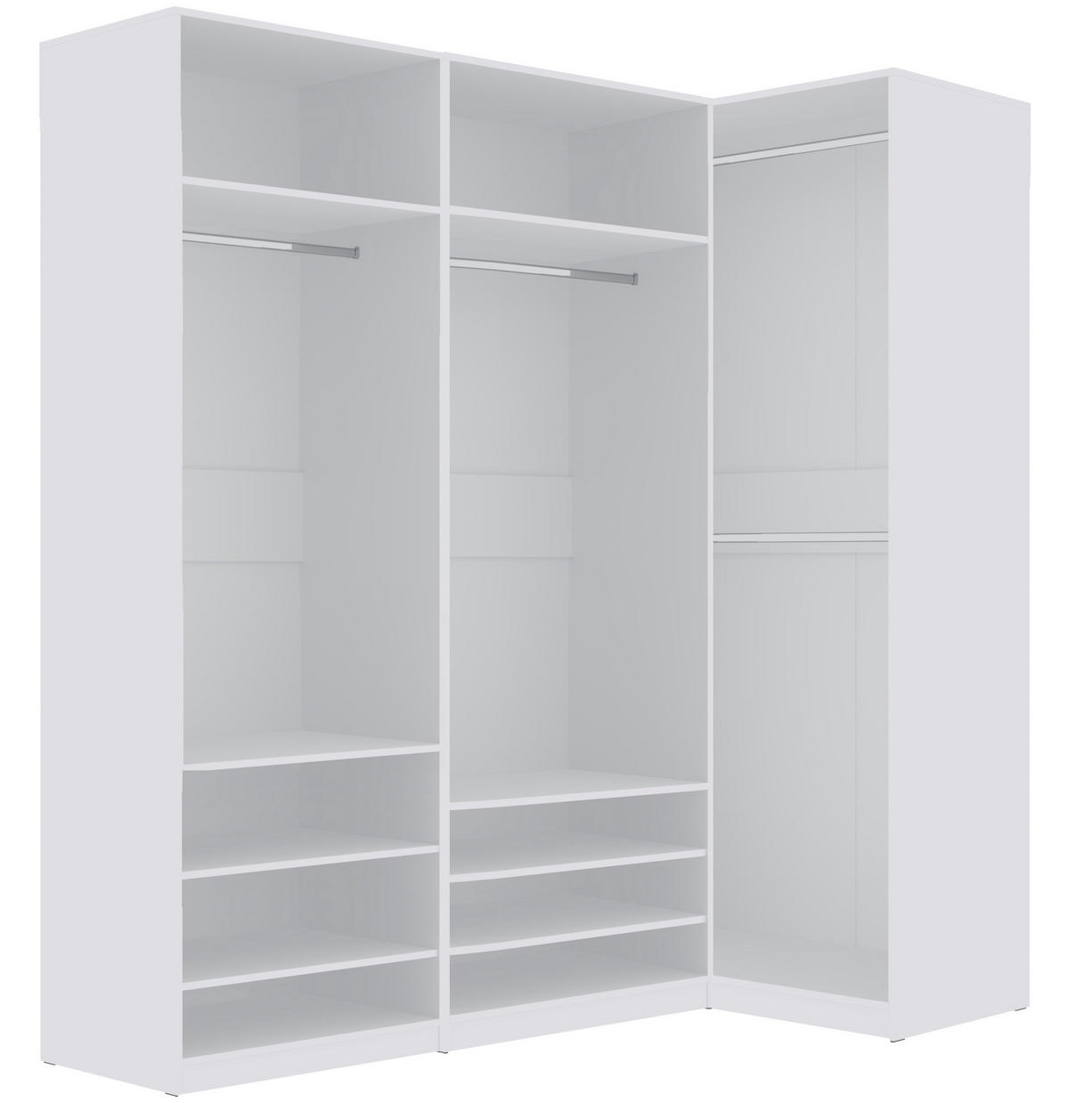 OFFENER-GARDEROBENSCHRANK TRES O/B Weiß 260/206/51 cm - Weiß, Holzwerkstoff (260/206/51cm) - Marmex Möbel