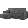 ECKSCHLAFSOFA MESTO L Dunkelgrau Cord - links - Dunkelgrau/Schwarz, Kunststoff/Textil (227/147cm) - MKS