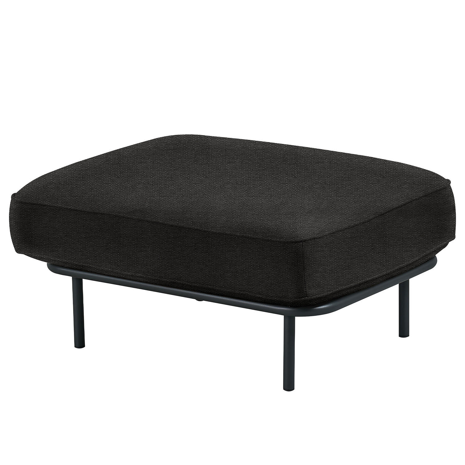 OUTDOOR-HOCKER - Schwarz, Textil/Metall (85/45/64cm) - home24