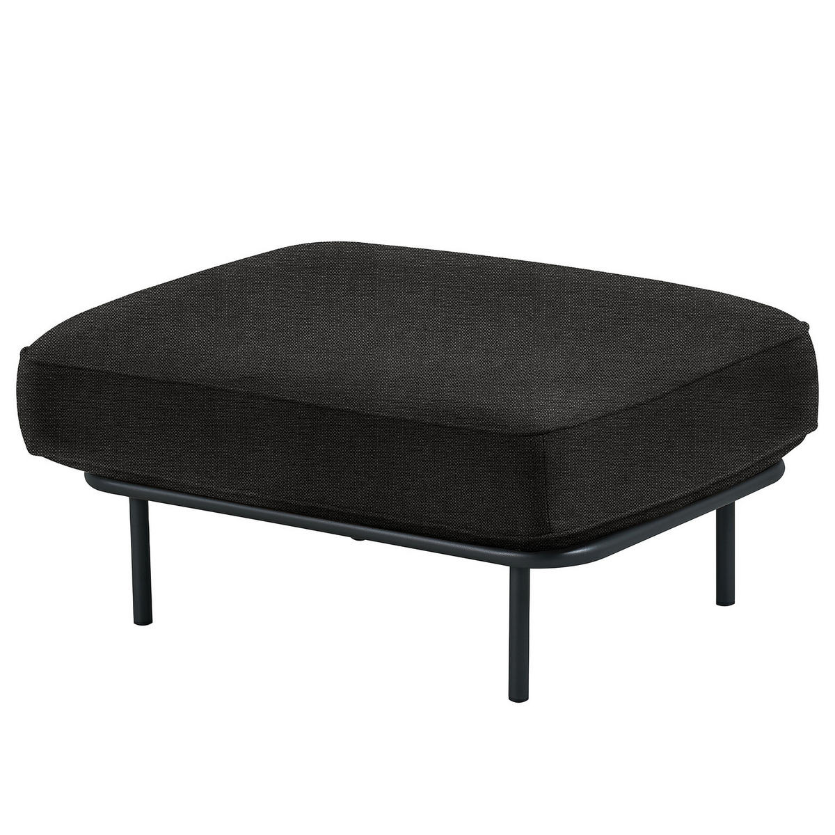 OUTDOOR-HOCKER - Schwarz, Textil/Metall (85/45/64cm) - home24