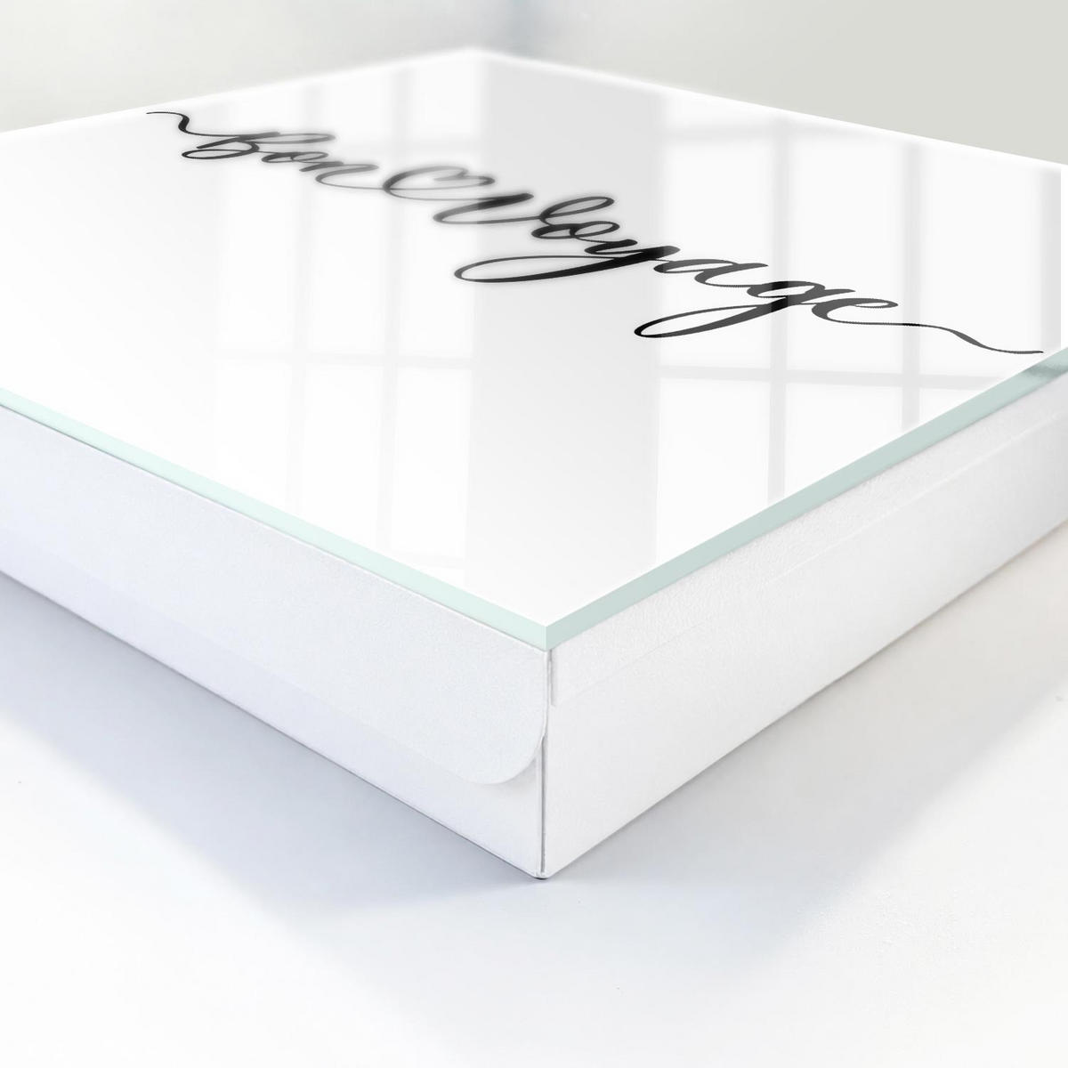 SCHLÜSSELBOX Weiß 30x30 cm – Türöffnung nach rechts - Reise des Herzens - Schwarz, Metall (30/30/5cm) - TULUP