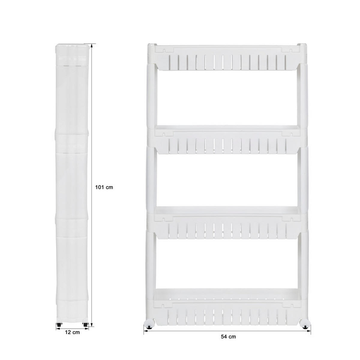 NISCHENREGAL Joe,54 x 12 x 101 cm ,weiß - Weiß, Textil (12/101/54cm) - tectake