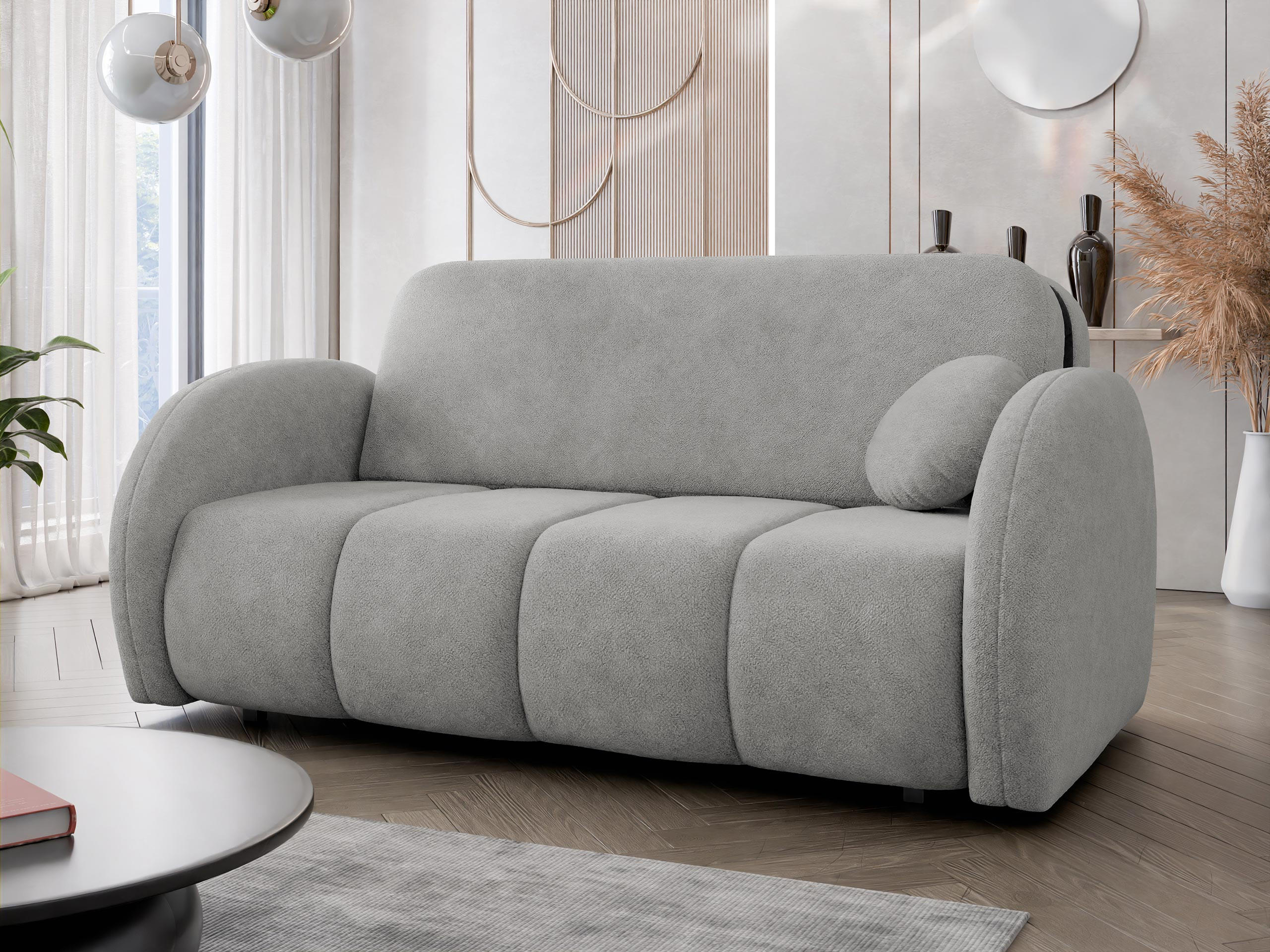 SCHLAFSOFA Viva Comfy IV - Hellgrau/Schwarz, Holz/Textil (172/85/103cm) - MIRJAN24