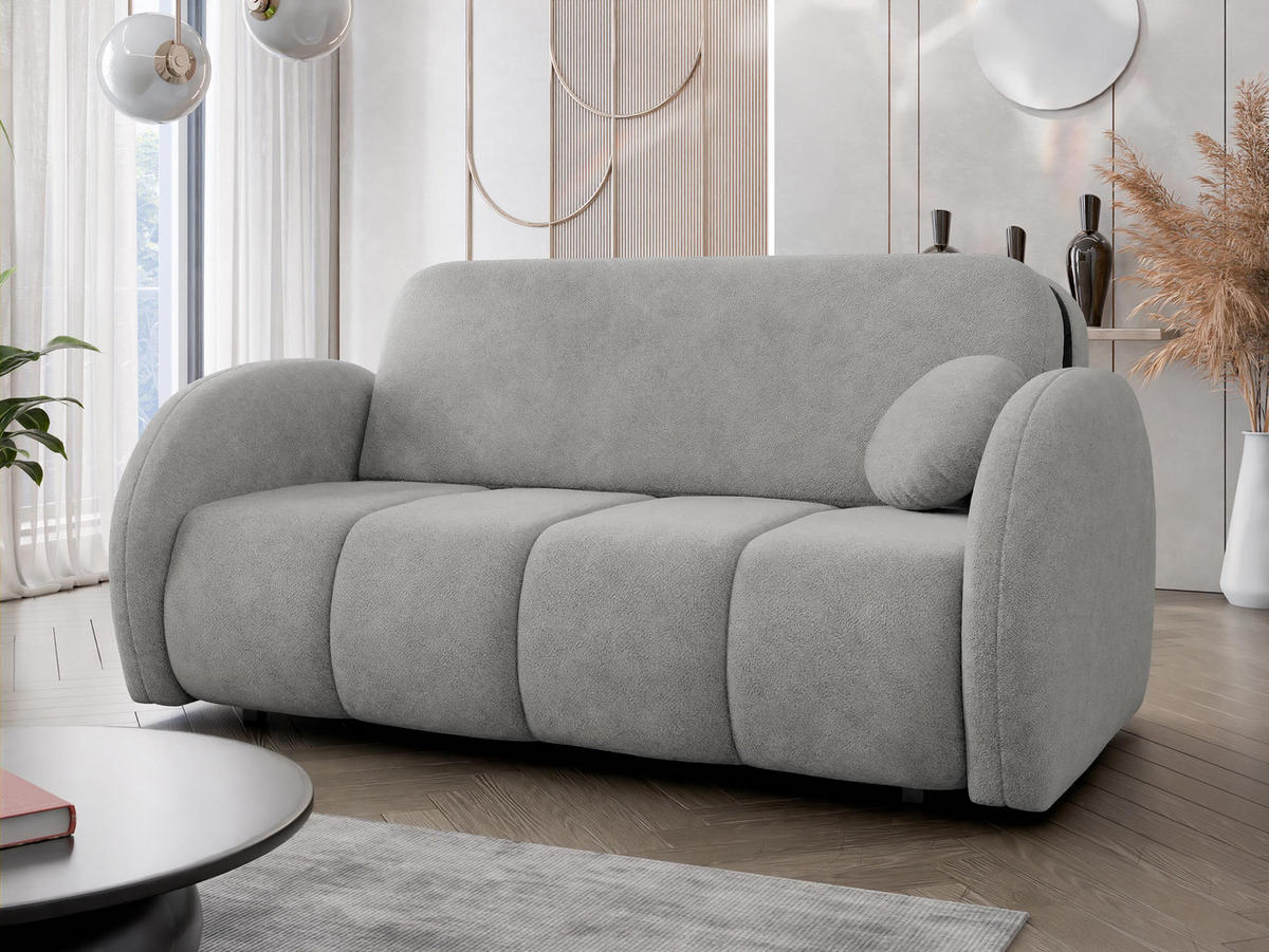 SCHLAFSOFA Viva Comfy IV - Hellgrau/Schwarz, Holz/Textil (172/85/103cm) - MIRJAN24