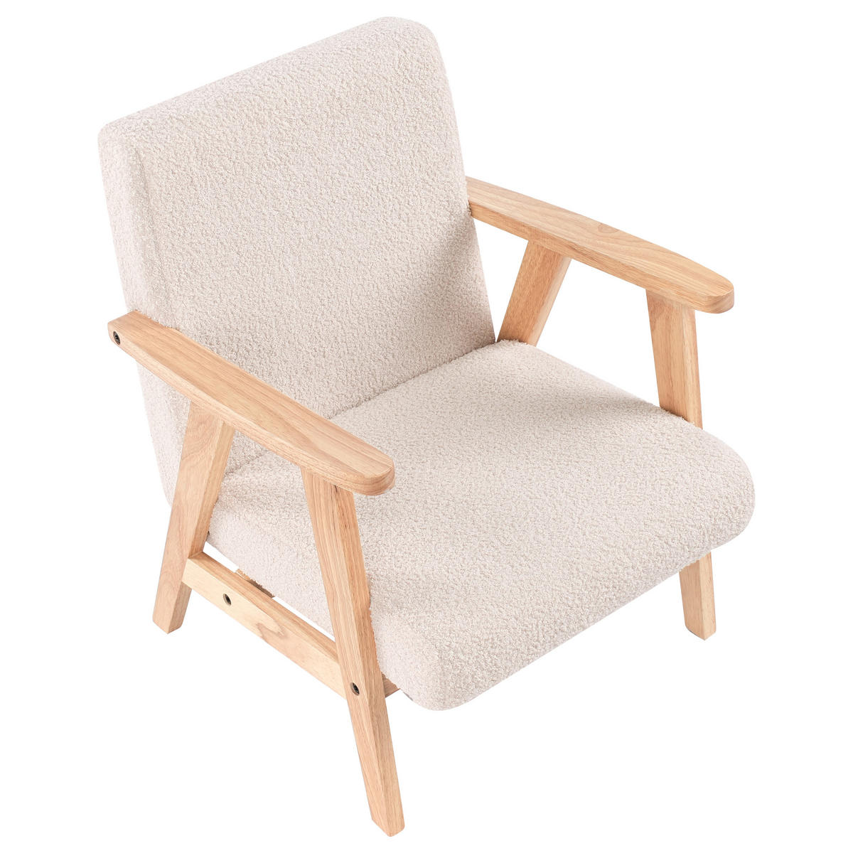 KINDERSESSEL Bouclé Hellbeige Linde - Beige, Textil (46/58/55cm) - Beliani