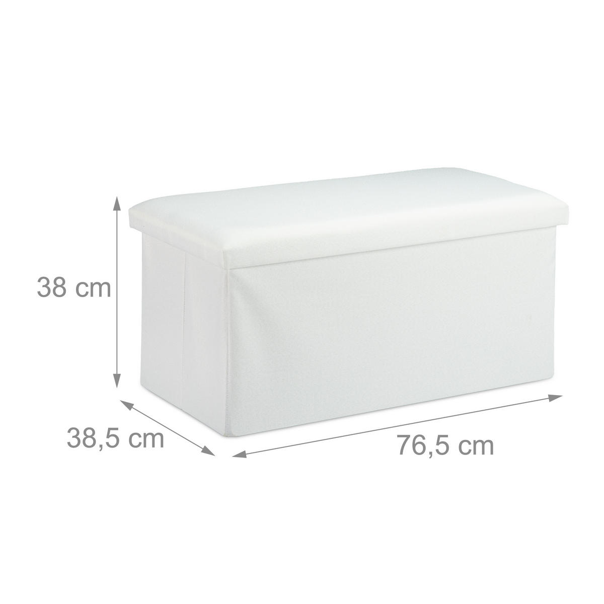 SITZBANK - Weiß, Holzwerkstoff/Textil (76.5/38/38.5cm) - Relaxdays