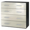 KOMMODE Pavos Creme Hochglanz - Creme, Holzwerkstoff (76/72/35cm) - Vladon