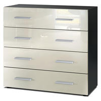 KOMMODE Pavos Creme Hochglanz - Creme, Holzwerkstoff (76/72/35cm) - Vladon