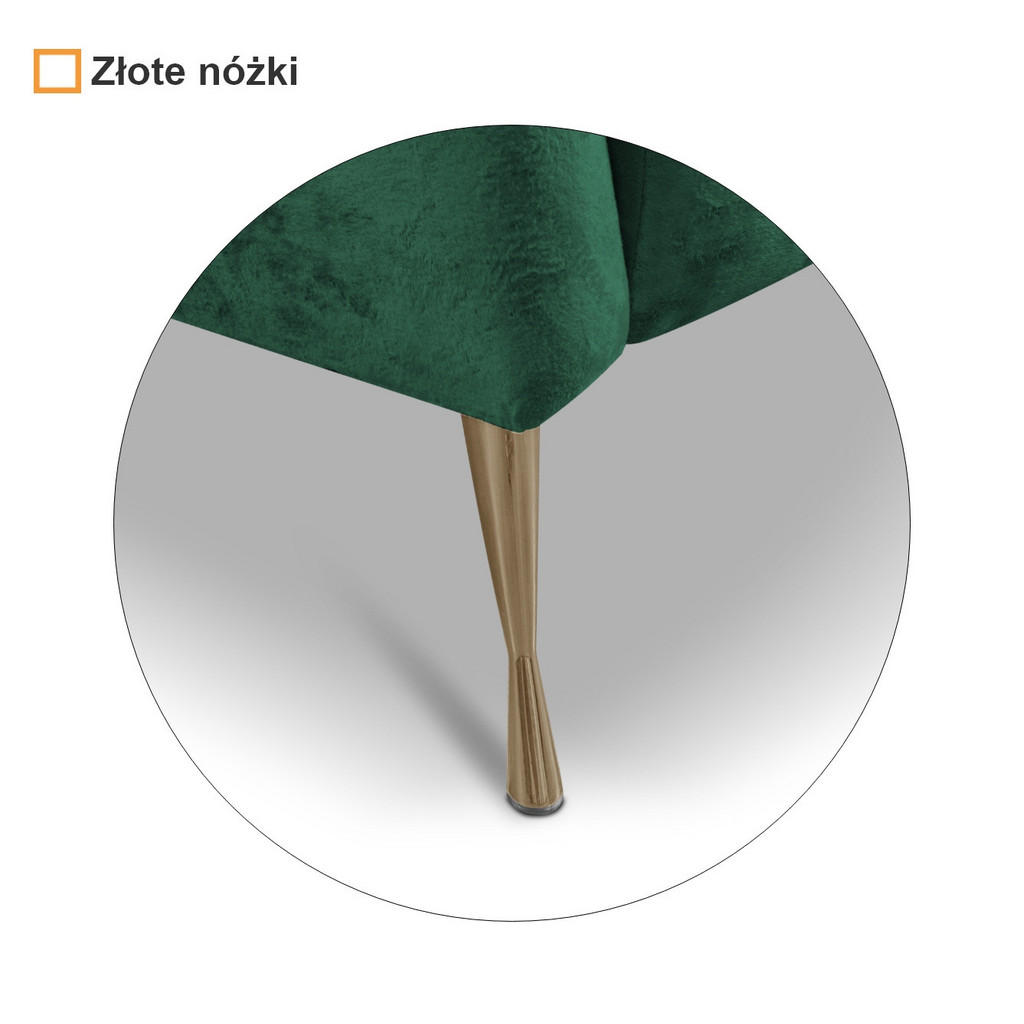 Thumbnail - Ravio Sitzgarnitur, Dunkelgrün, Gold, Holzwerkstoff, Metall, Textil, 3-Sitzer, konisch, 242x78x83 cm, Wohnzimmer, Sofas ...