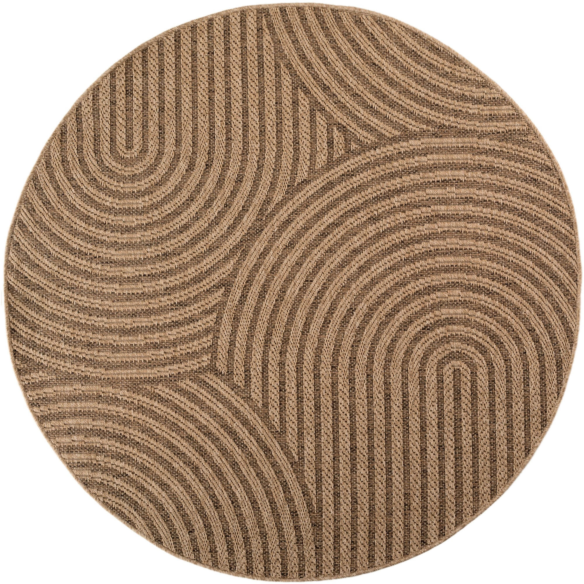 TEPPICH Outdoor ARLBERG in Beige, in Jute-Optik, Ø 160 cm - Beige, Textil (160/160cm) - KADIMA DESIGN