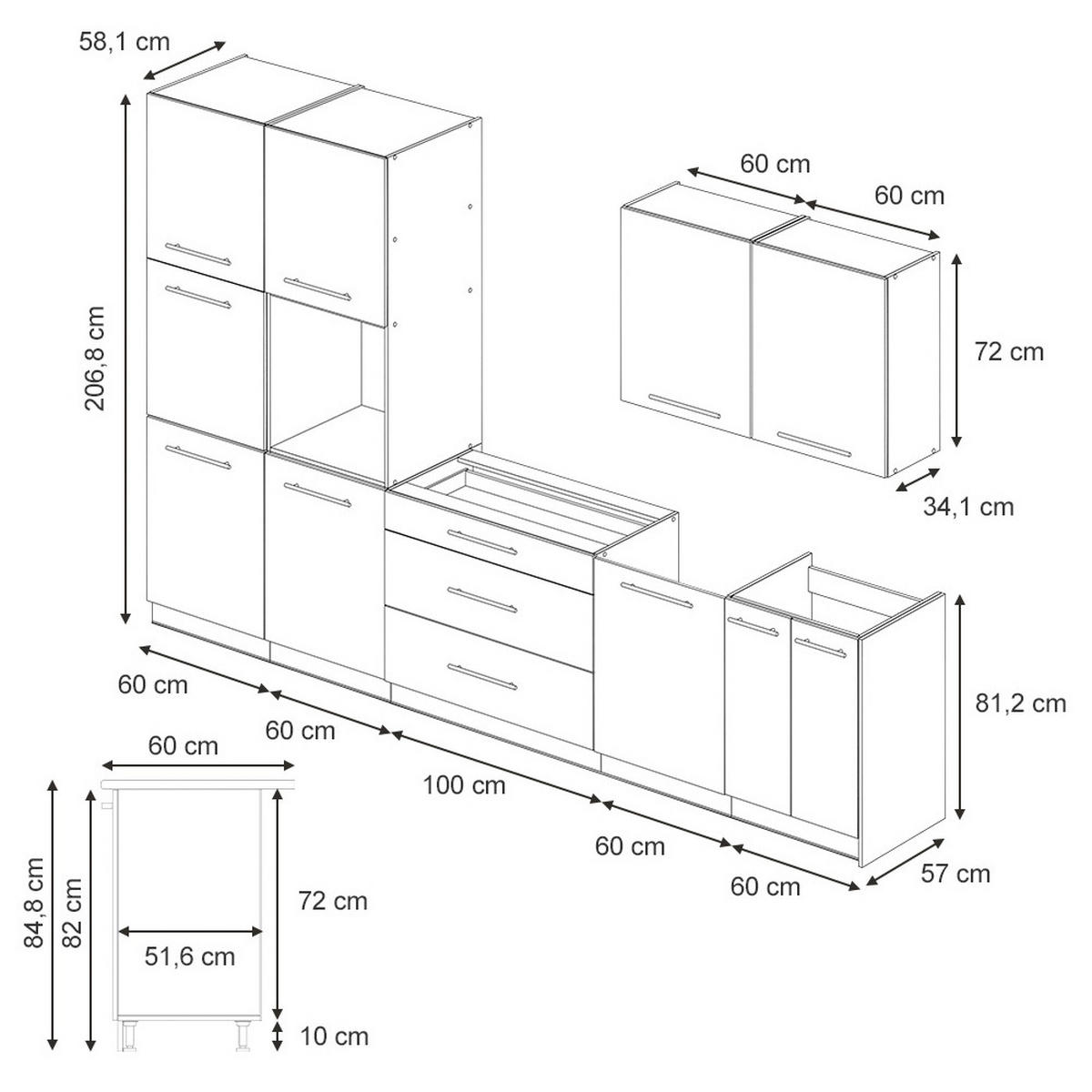 KUCHYŇSKÝ KOUT Fame-Line, Tmavě šedá/Antracit, 340 cm, PD Dub - tmavě šedá/antracitová, kompozitní dřevo (340/206.8/60cm) - Vicco