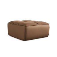 POUF Kunstleder Braun - Lila/Schwarz, Leder/Kunststoff (80/43/93cm) - Makamii