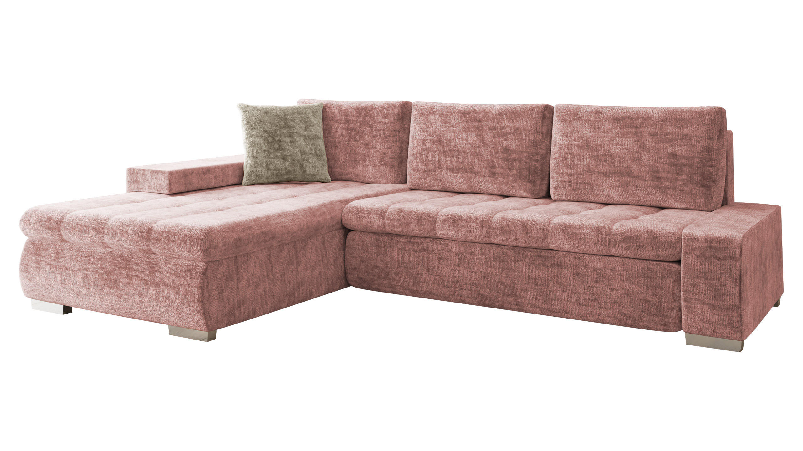 ECKSOFA Orkan Premium - Rosa, Holz/Textil (302/213cm) - MIRJAN24