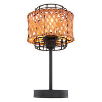 LED TISCHLEUCHTE Bambusgeflecht Braun - Braun, Holz (17/17/32cm) - Globo Lighting