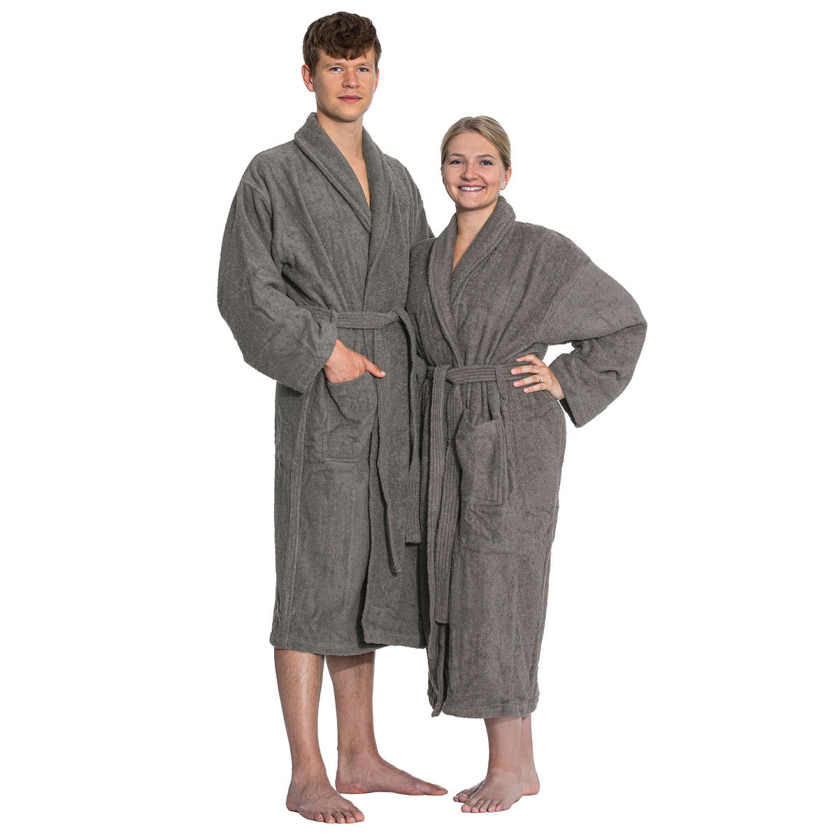 BADEMANTEL, S, 100% Baumwolle, Braun - Grau, Textil (Scm) - Zollner