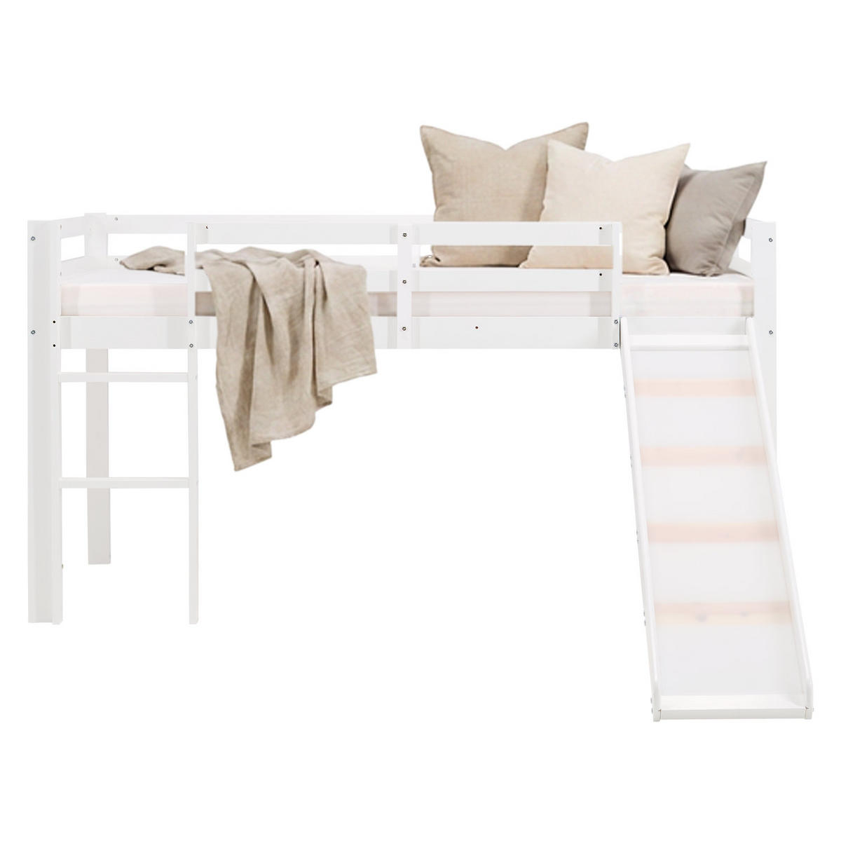 HOCHBETT 90/200 cm mit Lattenrost - Weiß, Holz (90/200cm) - Homestyle4u