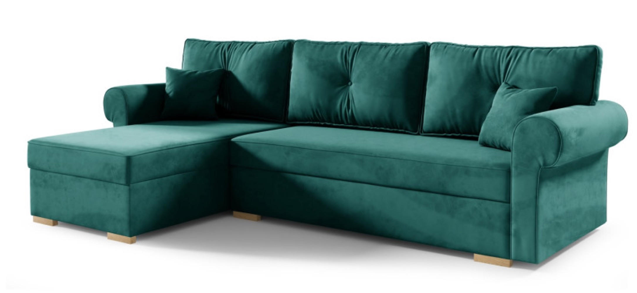 ECKSOFA Grün LION Mit Schlaffunktion Links - Grün, Textil (238/85cm) - Sepro Meble