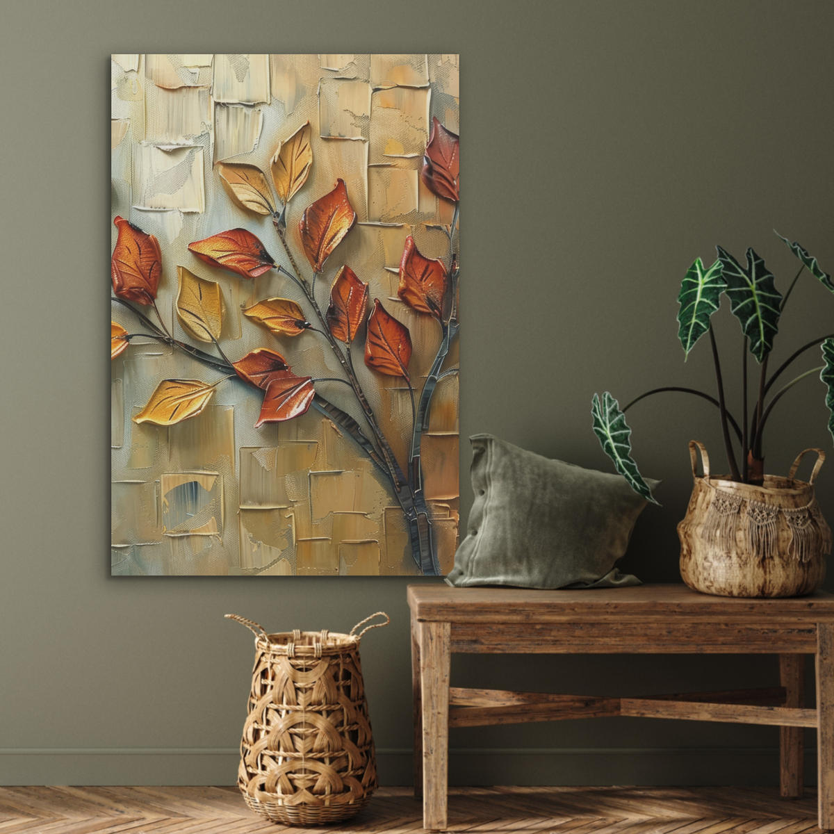 AKUSTIKBILD Baum - Abstrakt - Natur - Kunst Wanddeko 60x90 cm - Goldfarben, Kunststoff (60/90/0.9cm) - MuchoWow