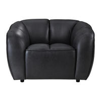 SESSEL mit gerader Rückenlehne - 1 Person - leder - schwarz Pradoni - Schwarz, Leder (111.5/77.5/90cm) - Vente-Unique