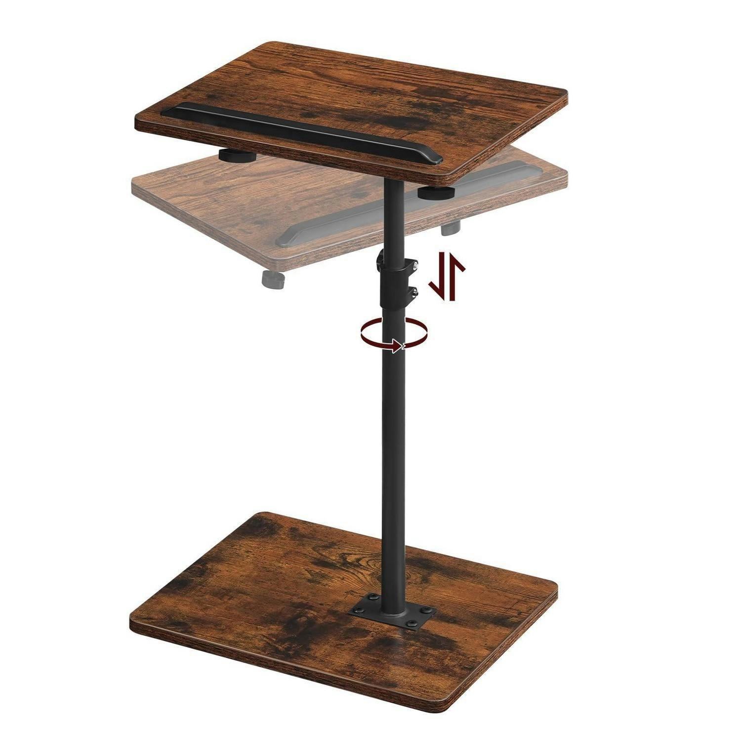 BEISTELLTISCH C-Form höhenverstellbar drehbar Braun - Braun, Holzwerkstoff (28/38/75cm)