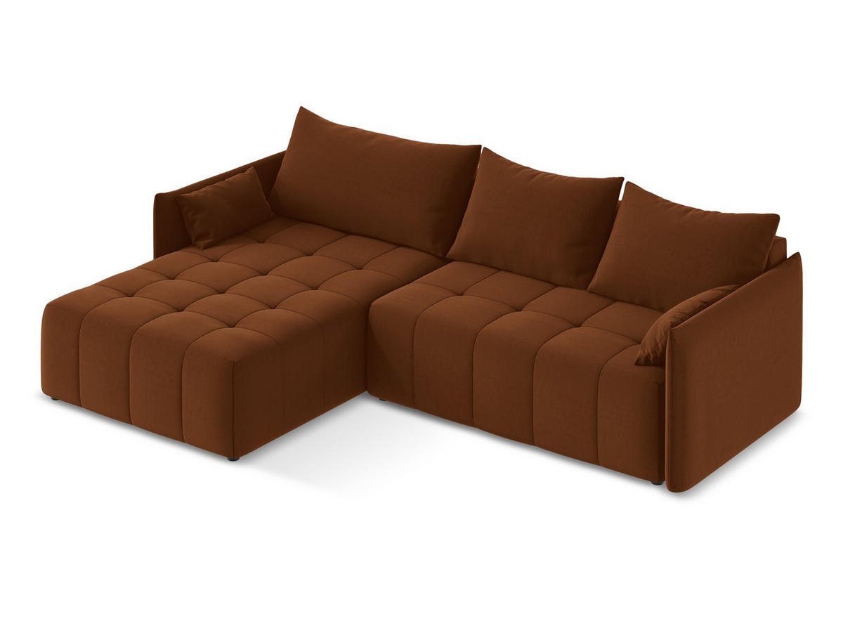 SOFAELEMENT Rechts Chenille Stoff Beige - Schwarz/Cappuccino, Holzwerkstoff/Kunststoff (91/75/166cm) - Makamii