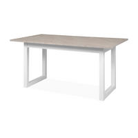 ESSTISCH weiß, Sandstein 160 - 200 cm, Küchentisch ausziehbar - Sandfarben/Weiß, Holzwerkstoff (90/160/75cm) - Furn.Design