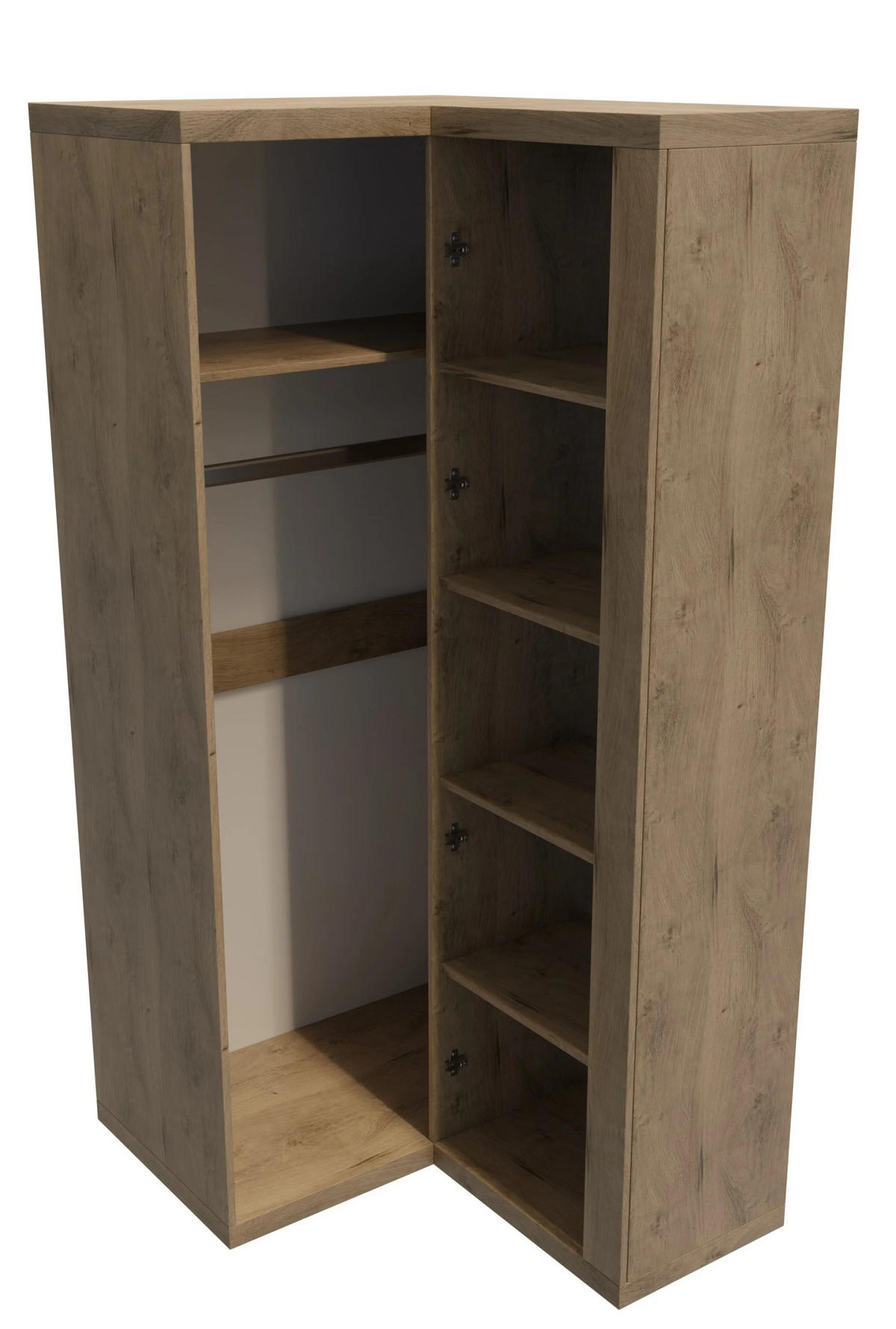 KLEIDERSCHRANK NATURAL N-14 - Eichefarben, Holzwerkstoff (87/200/109cm) - Meblini