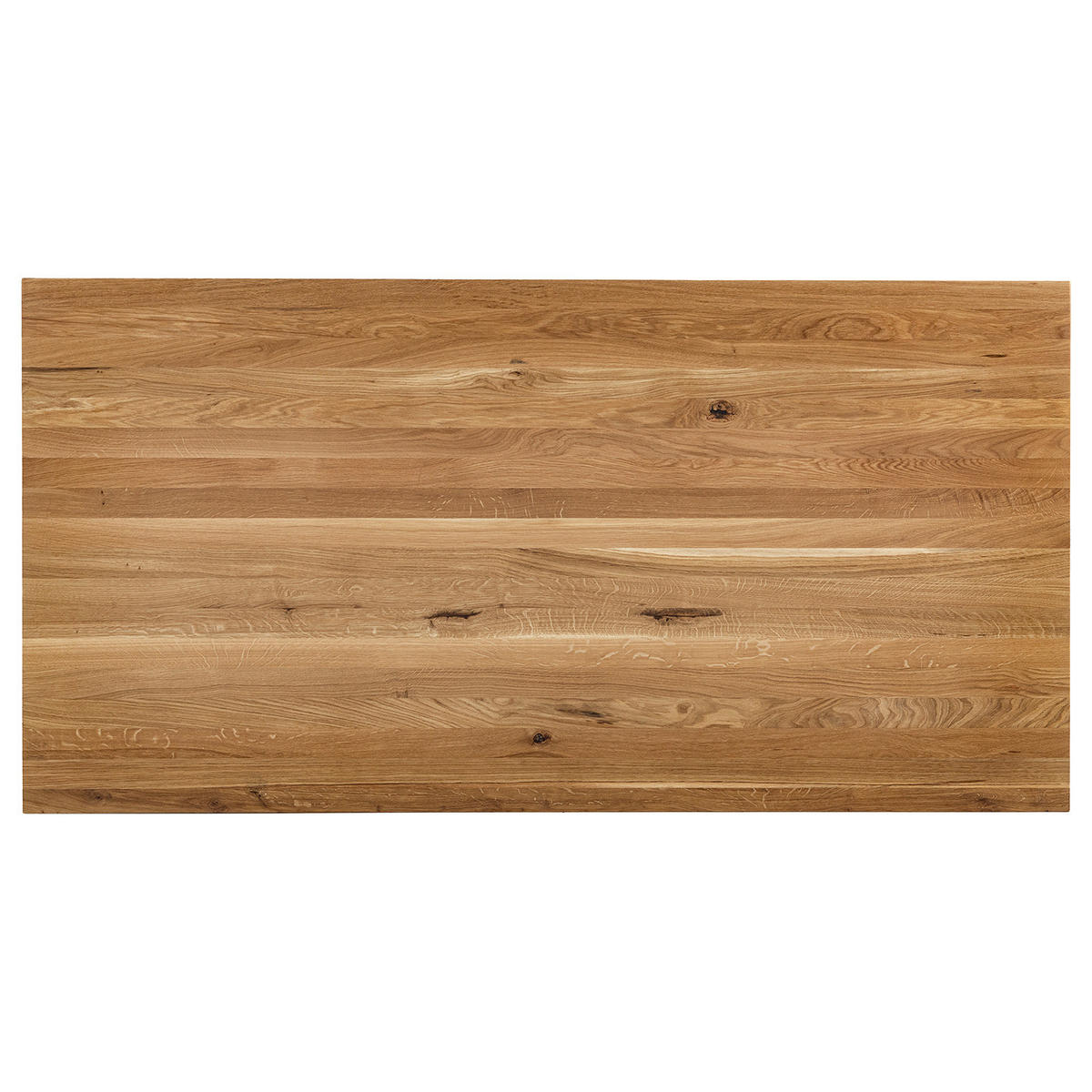 ESSTISCH - Eiche massiv / Metall - Eichefarben/Schwarz, Holz (90/180/77cm) - home24